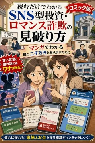 読むだけでわかるSNS型投資・ロマンス詐欺の見破り方 コミック版の書影